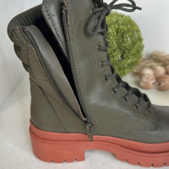 COUGAR Women's Saydee Leather combat boot Sz 7/ Olive - Picture 10 of 15